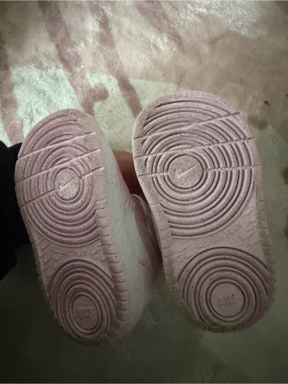 Nike Kids Pink and White Velcro Sneakers - Picture 4 of 5